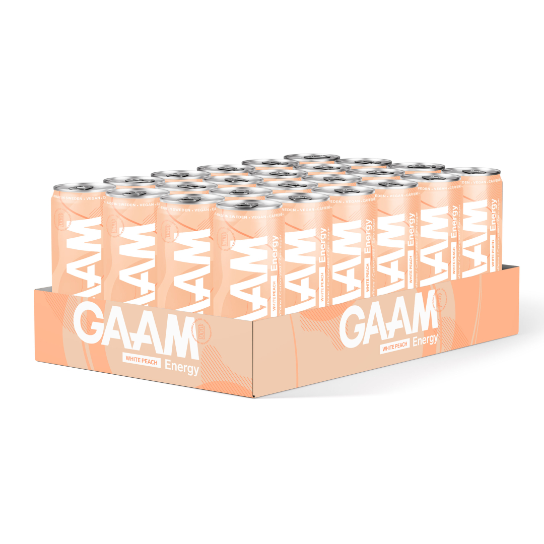 24 x GAAM Energy 330 ml White Peach