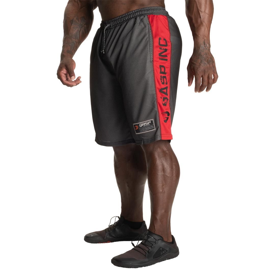 GASP No1 Mesh Shorts Black/Red