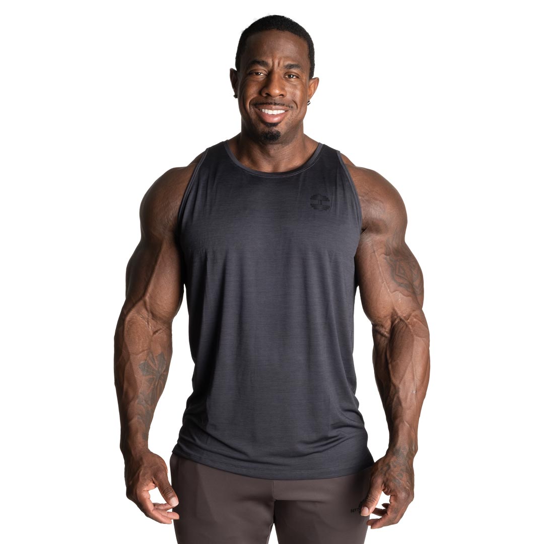 Better Bodies Essex Stripe Tank Washed Graphite Melange