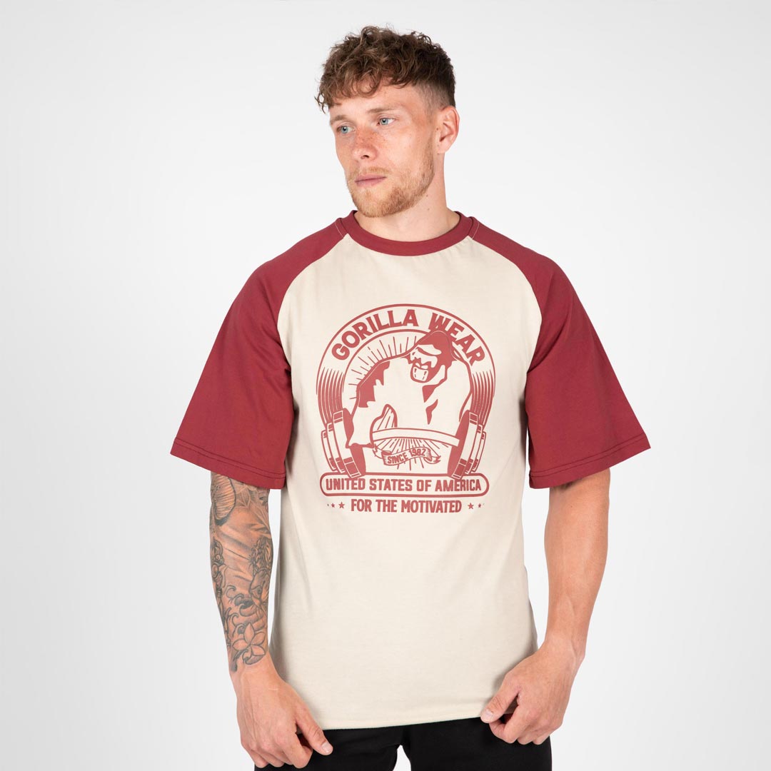 Gorilla Wear Logan Oversized T-Shirt beige/red