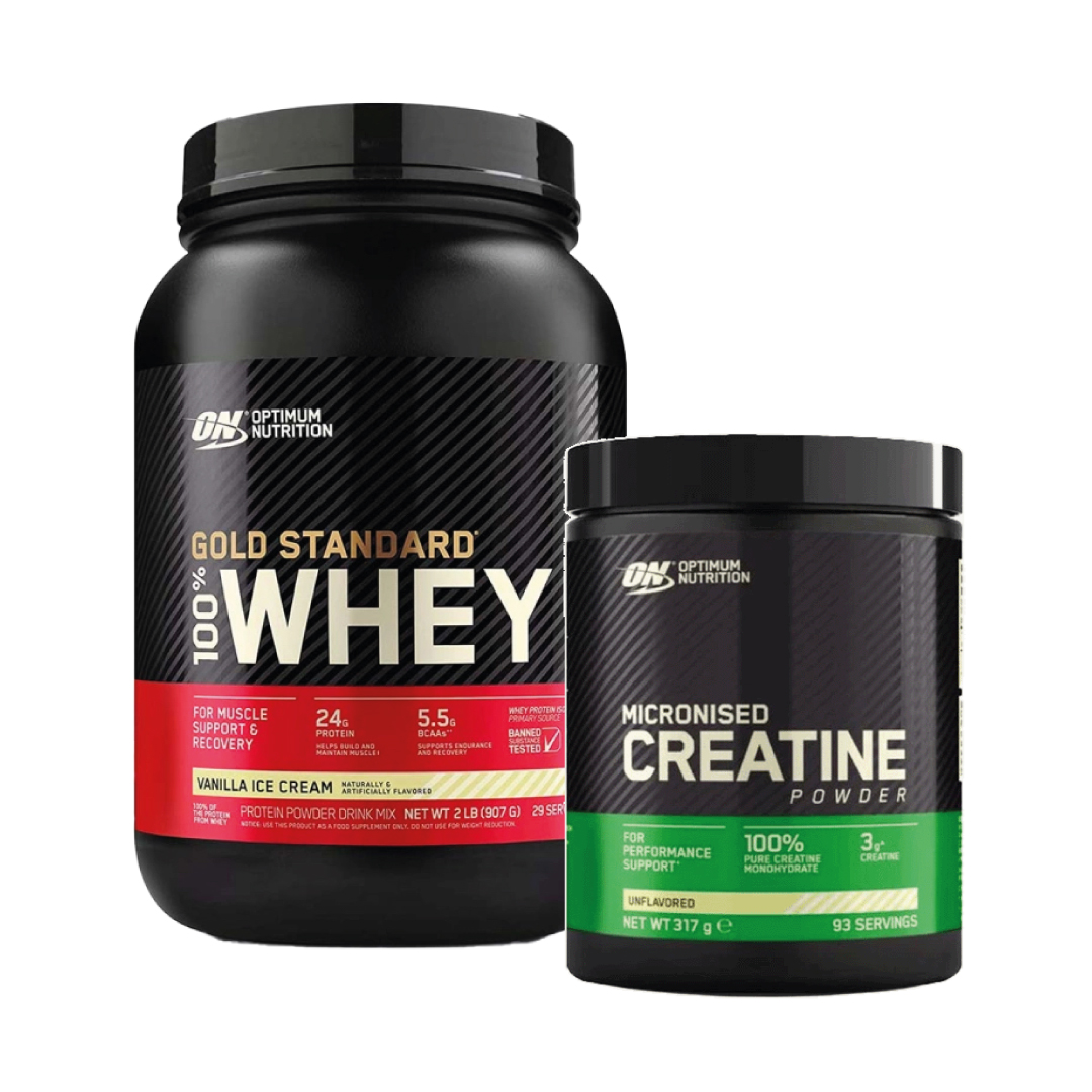 Optimum Nutrition 100% Whey Gold Standard 907 g Proteinpulver + Optimum Nutrition Kreatinpulver 317 g