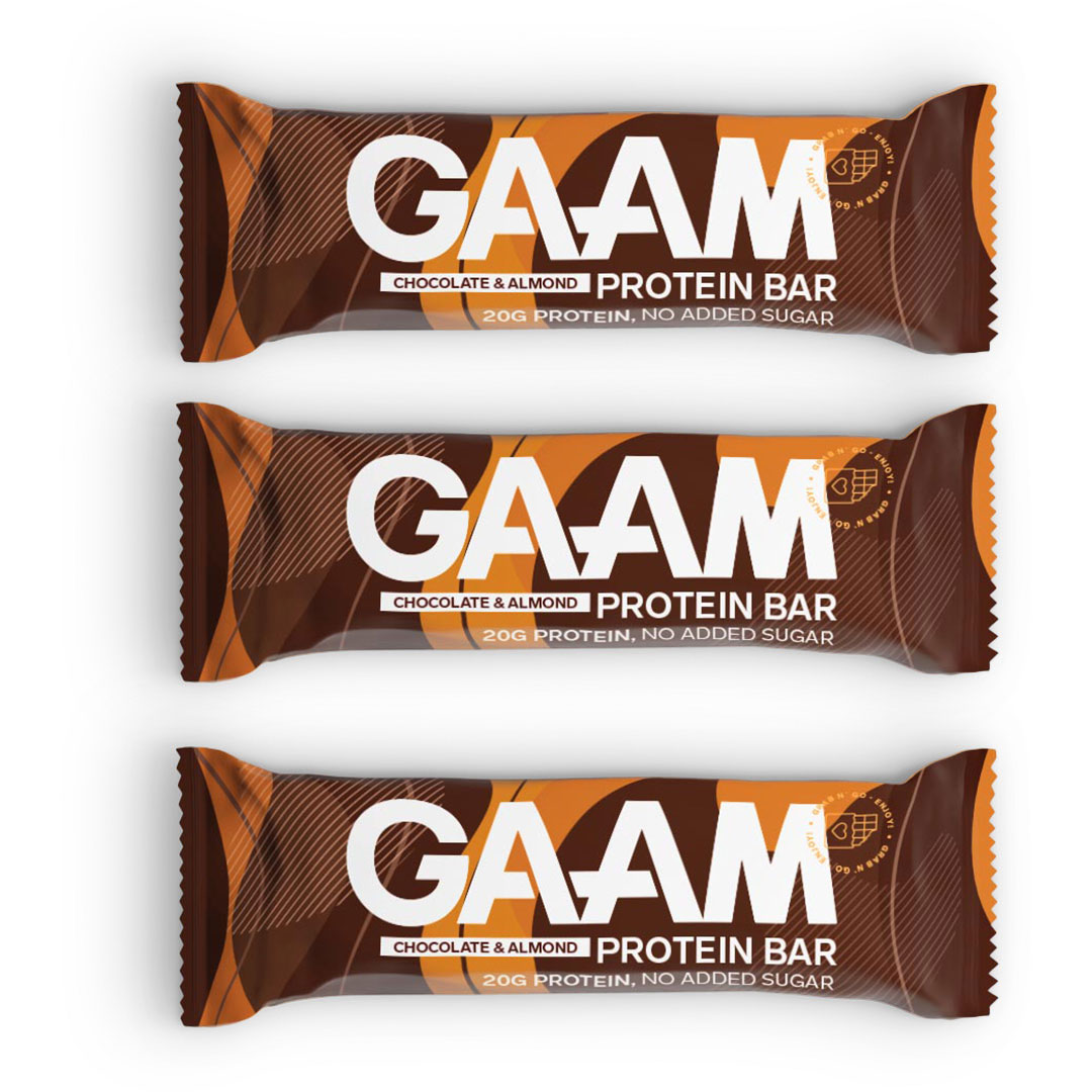 3 x GAAM Protein Bar 55 g Chocolate Almond