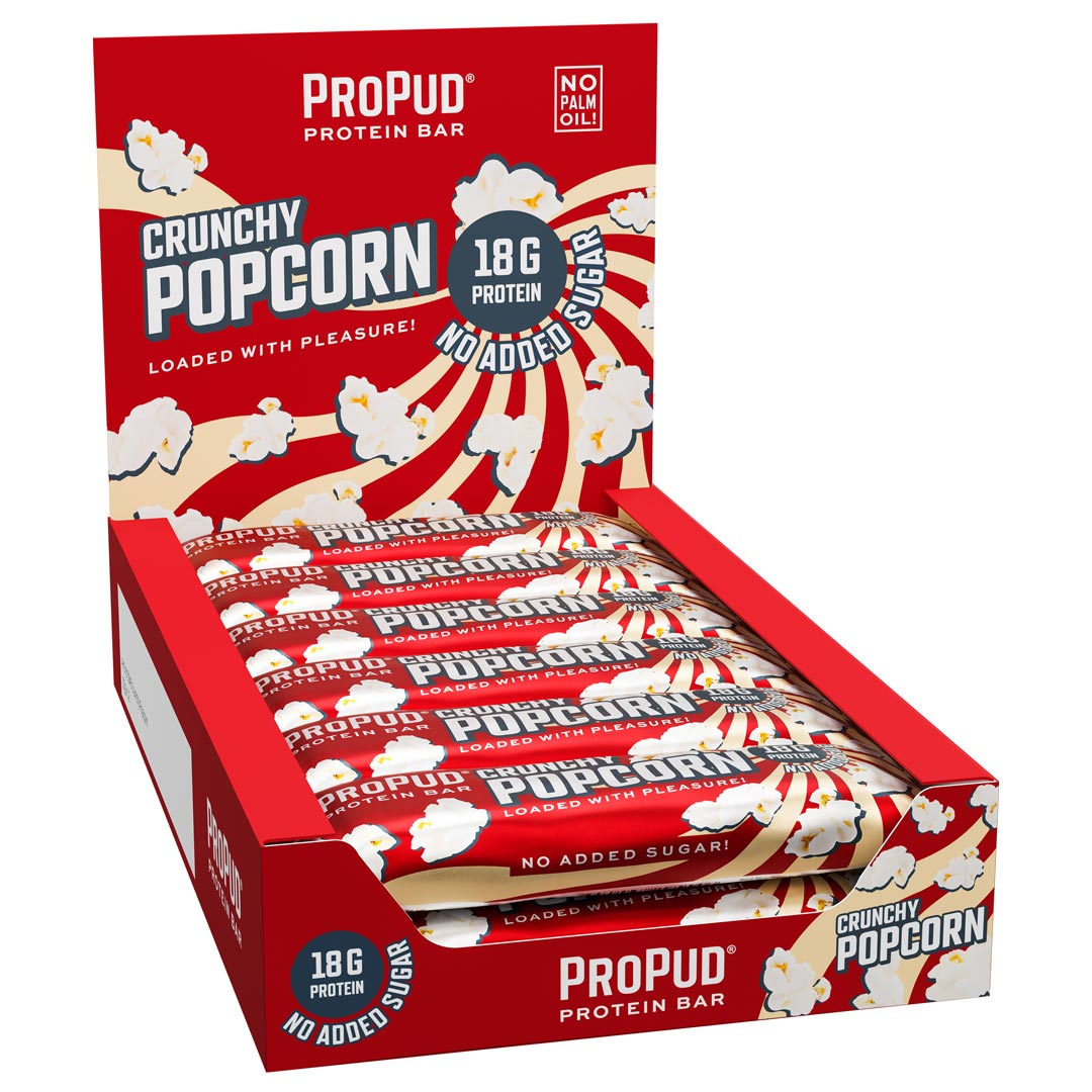 12 x NJIE ProPud Proteinbar 55 g Crunchy Popcorn SUPER DEAL