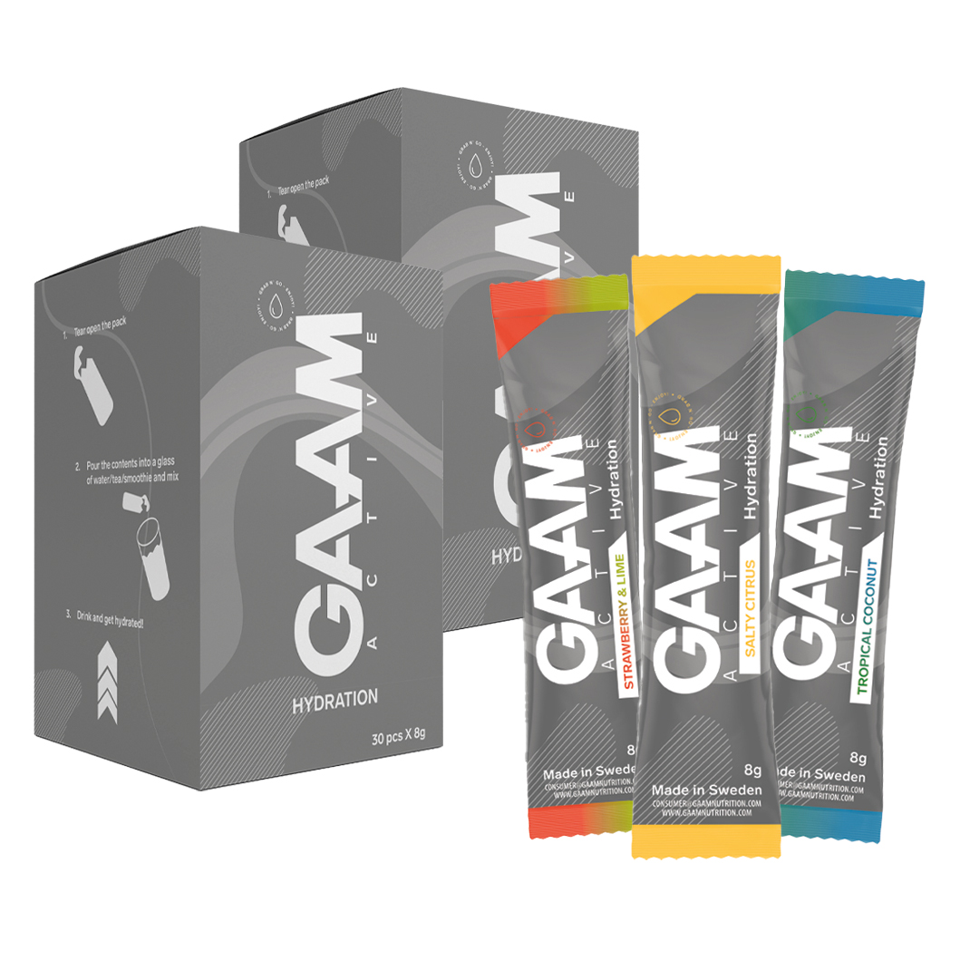 60 x GAAM Active Hydration 8 g Elektrolytter