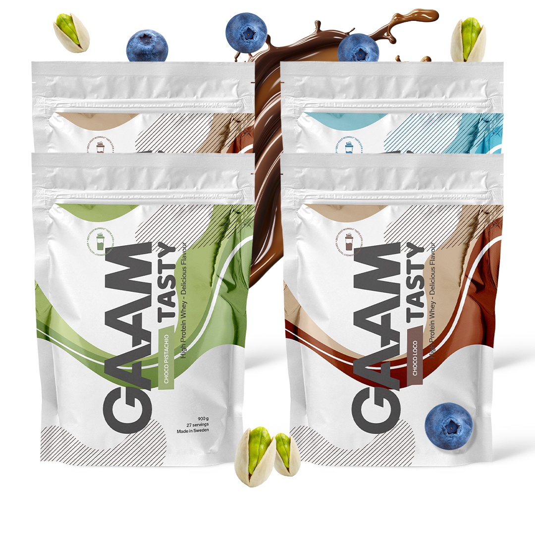 4 x GAAM Tasty Whey Proteinpulver 900 g