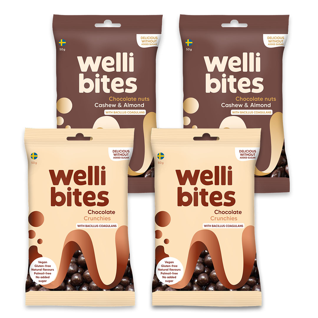 4 x Wellibites Chocolate Candy