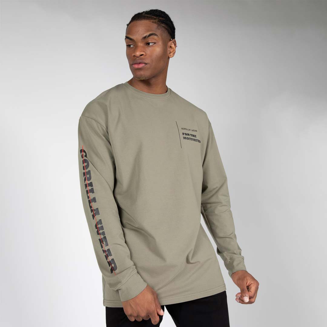 Gorilla Wear Boise Oversized Long Sleeve Army Green