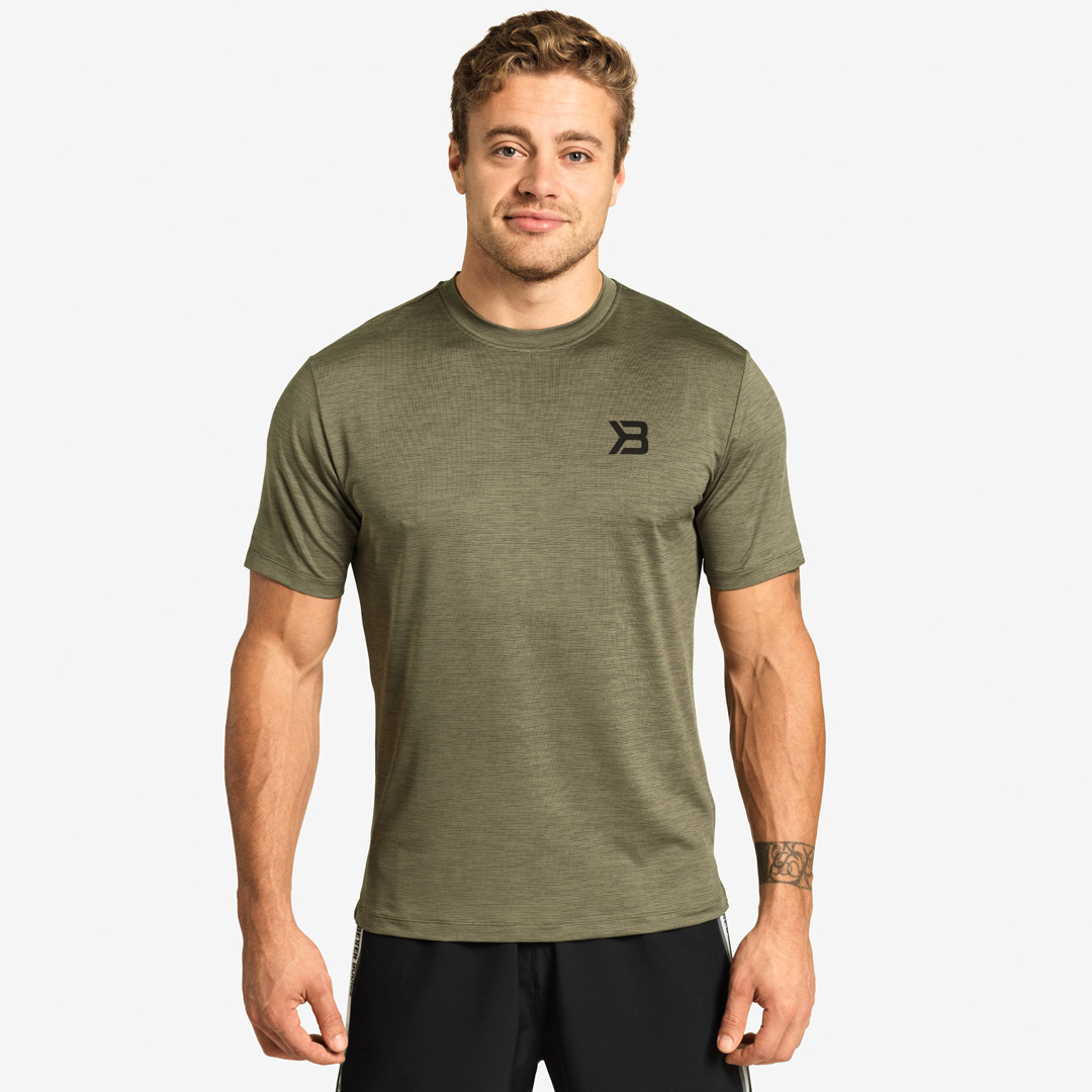 Better Bodies Essex Stripe Tee Wash Green Melange