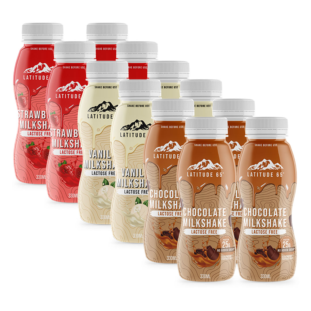 12 x Latitude 65 Milkshake 330 ml Mikspakke