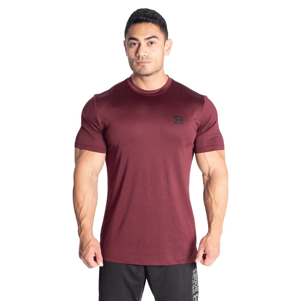 Better Bodies Essex Stripe Tee Maroon Melange