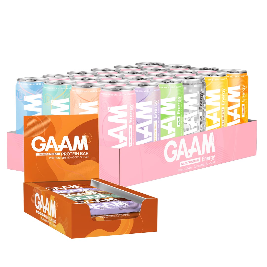 24 x GAAM Energy 330 ml + 12 x GAAM Protein bar 55 g