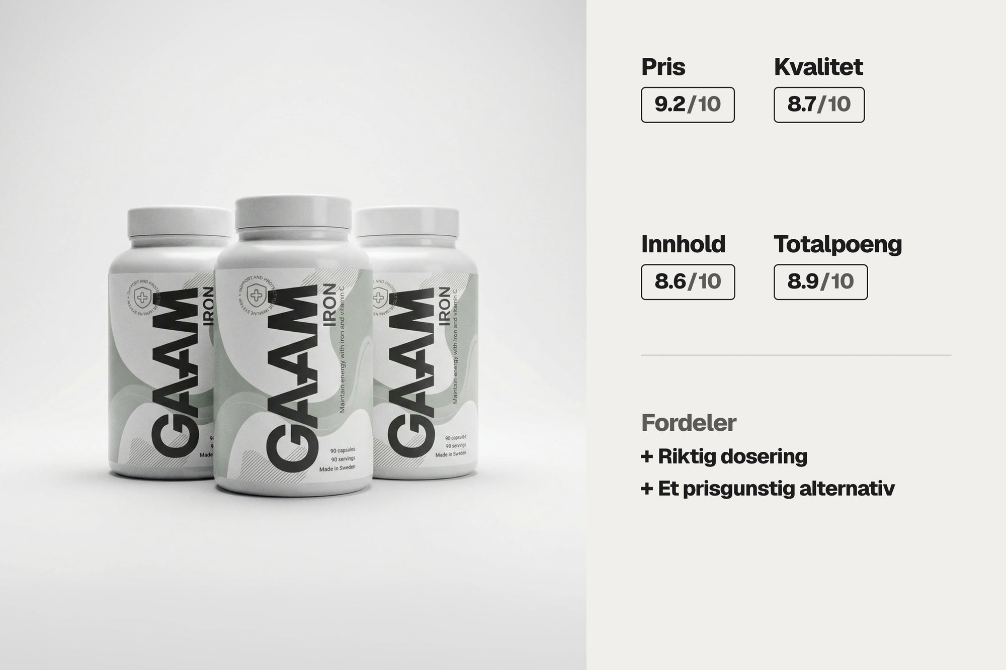 GAAM Iron 90 kapsler, rimelig jerntilskudd