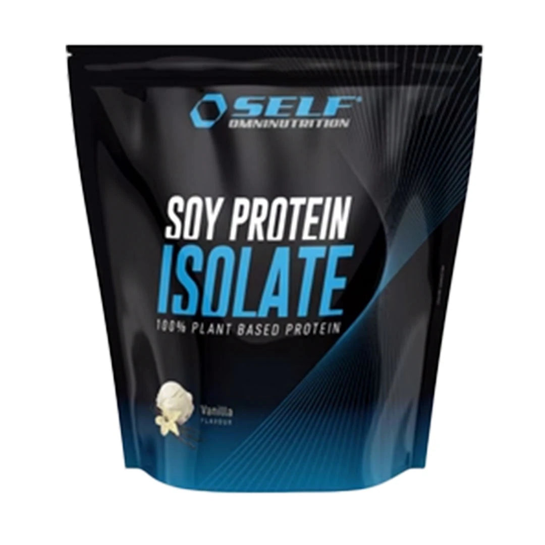 Self Omninutrition Soy Protein 1 kg proteinpulver i en svart og blå pose for smaken Vanilla., bilde 2 av 2
