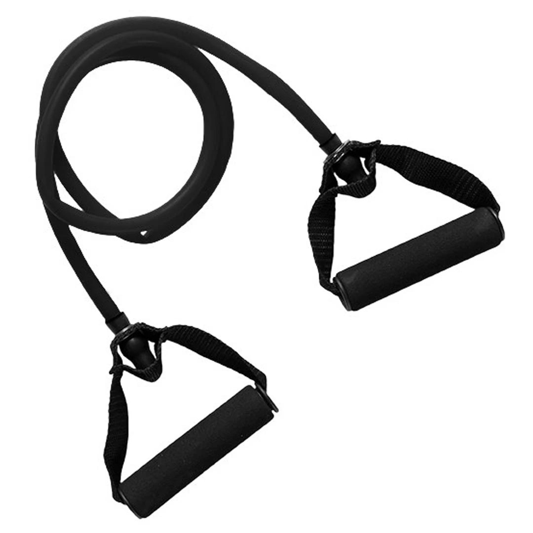 Svart Virtufit Resistance Cable Strong treningsbånd med polstrede håndtak for allsidig styrketrening.