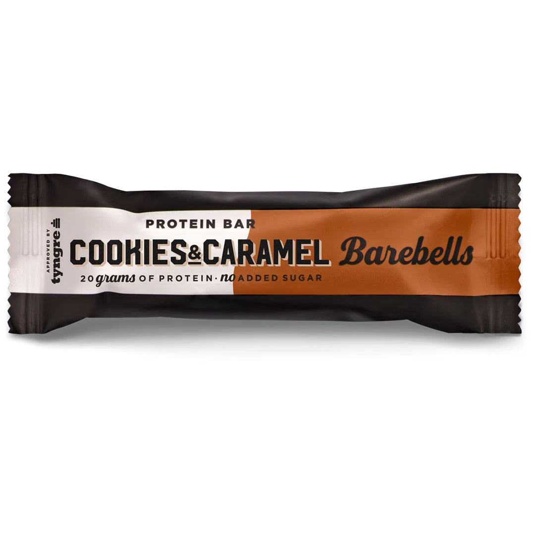 Barebells Soft protein bar 55 g i en svart, hvit og brun forpakning med smaken Cookies &amp; Caramel., bilde 9 av 19