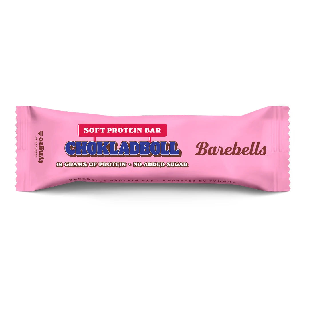 Barebells Soft protein bar 55 g i en rosa emballasje for smaken Chokladboll., bilde 10 av 19