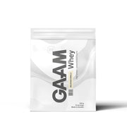 GAAM Whey 500 g proteinpulver i en vit och grå påse för smaken Delicious Vanilla.