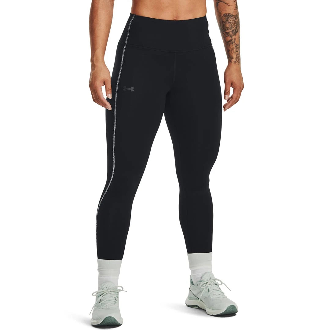 Under Armour Train CW Legging Black/Jet Grey er svarte treningstights med høy midje og grå sidedetalj for damer., bilde 2 av 2