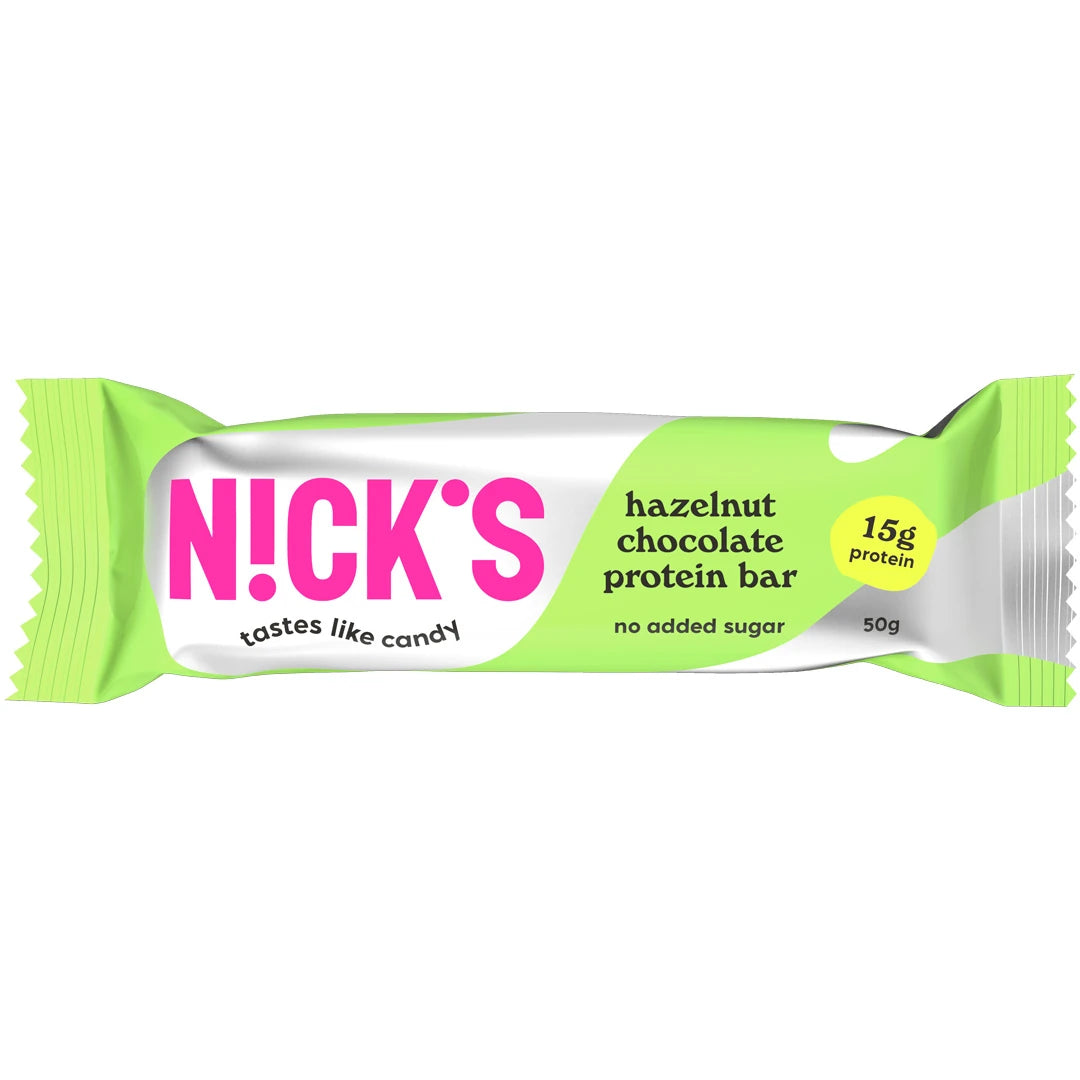 NICKS Soft bar 50 g proteinbar i en lysegrønn og hvit emballasje for smaken Hazelnut Chocolate., bilde 3 av 6