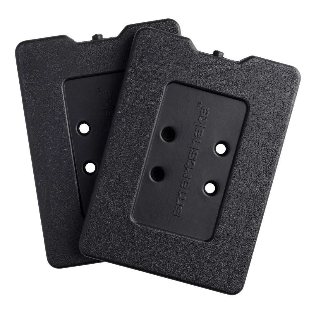 Smartshake Ice Pack 2-pack Black, to svarte kjøleelementer i slitesterk hardplast med merkets logo.