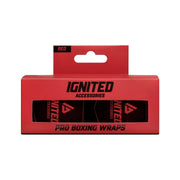 Ignited Boxing Hand Wraps Red 4.5 förpackade i en röd ask med synliga svarta detaljer för optimalt stöd.
