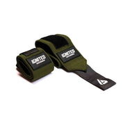 Ignited Pro Wrist Wraps Military Green 13", militärgröna handledslindor i bomull med svarta detaljer för tunga lyft.