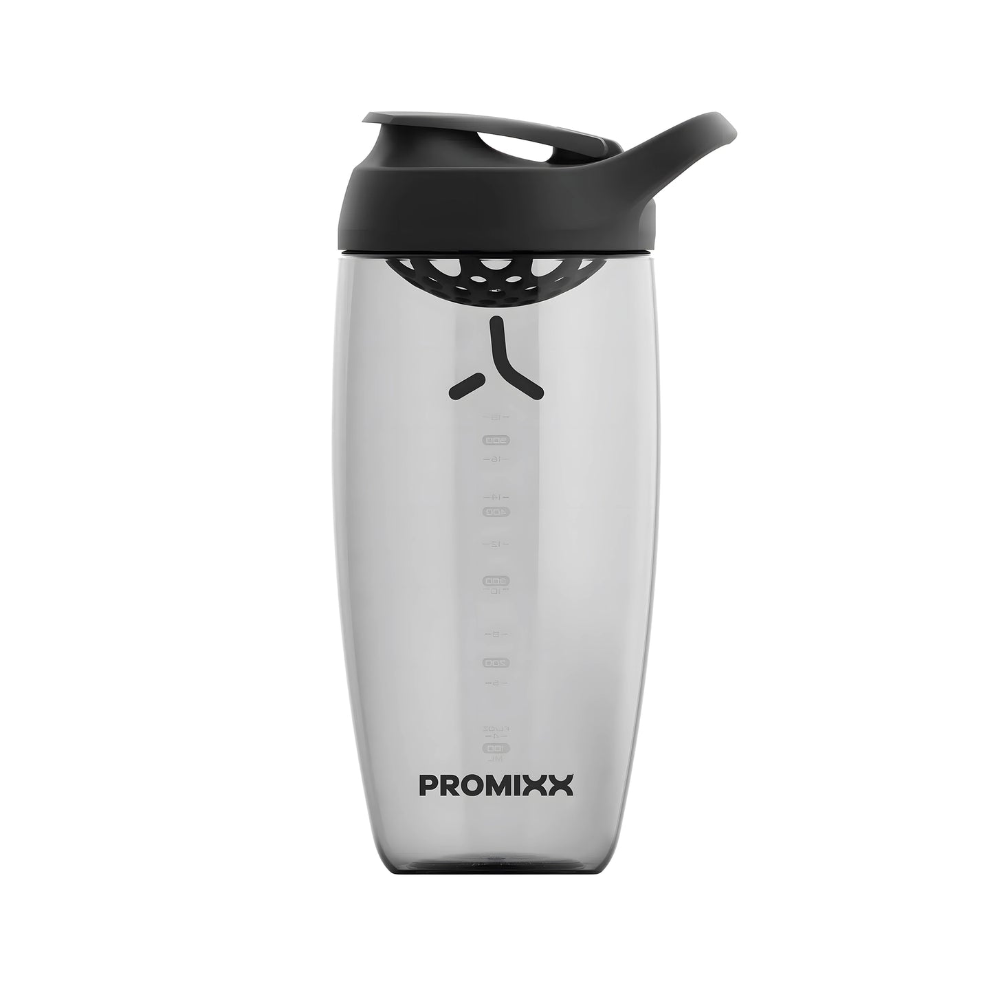 ProMixx Pursuit Shaker Bottle 700 ml i transparent design med svart lokk og integrert agitator., bilde 4 av 4