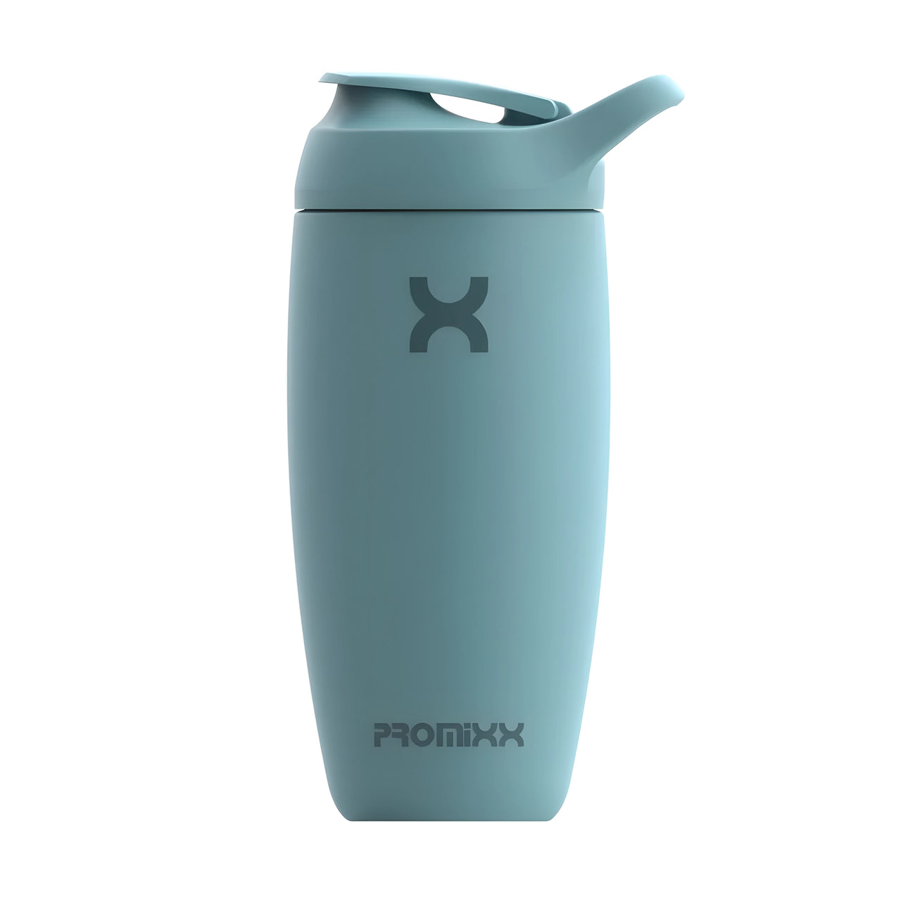 ProMixx Pursuit Double Wall Steel 550 ml isolert shaker i blågrønn soft-touch-silikon med sportslokk.