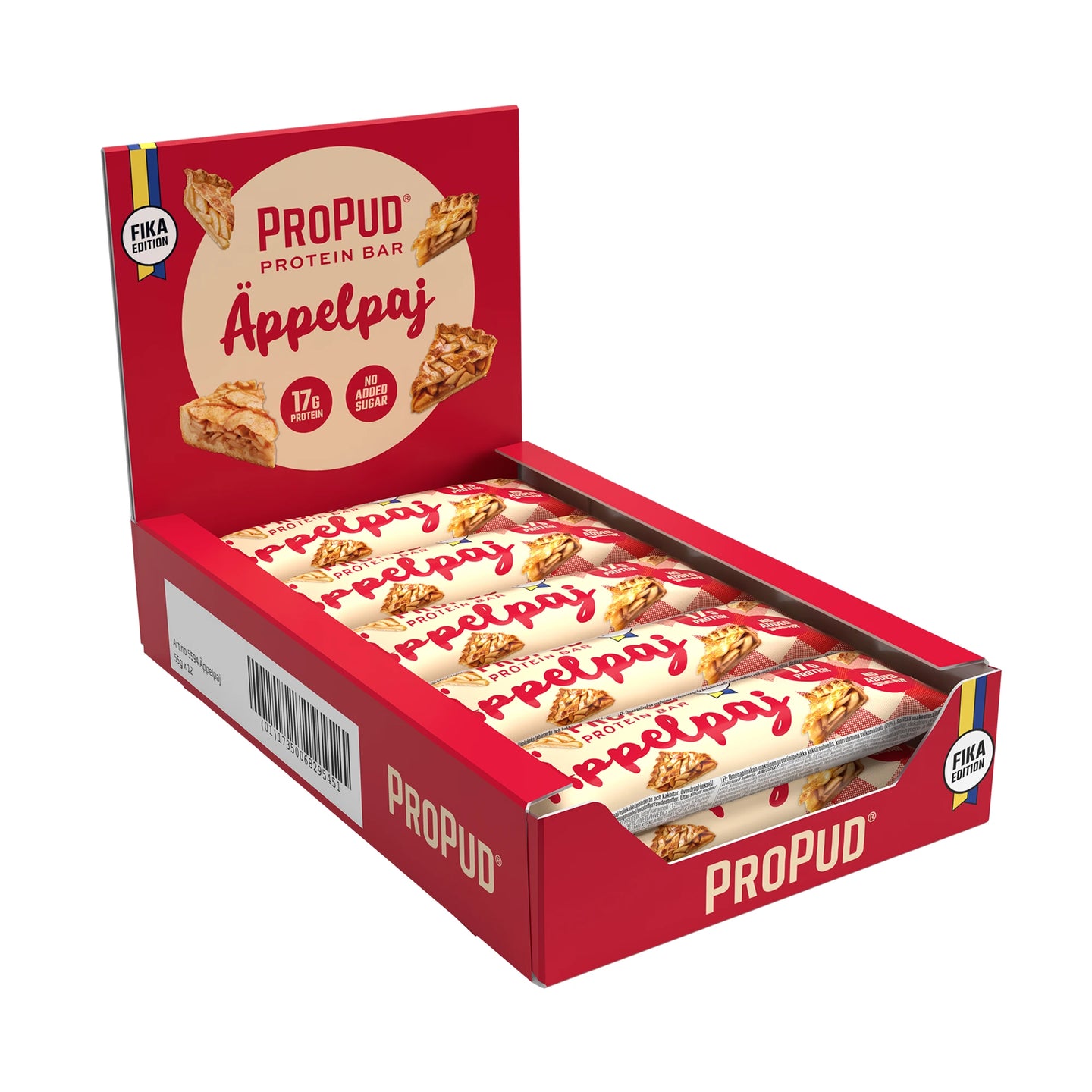 12 x NJIE ProPud Proteinbar 55 g Eplepai, bilde 1 av 1