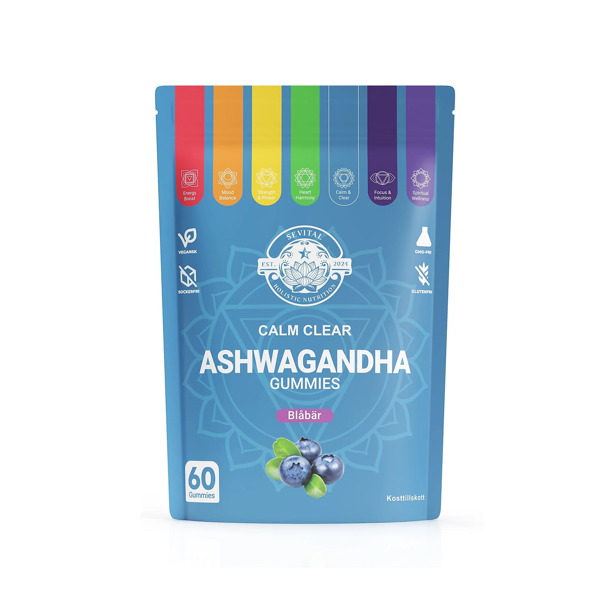 Sevital Ashwagandha Gummies 60 stk Blåbær, bilde 1 av 1