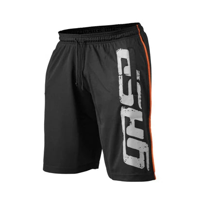 Gasp Pro Mesh Shorts Black med stor hvit logo på siden, oransje stripe og snøring i midjen., bilde 1 av 6
