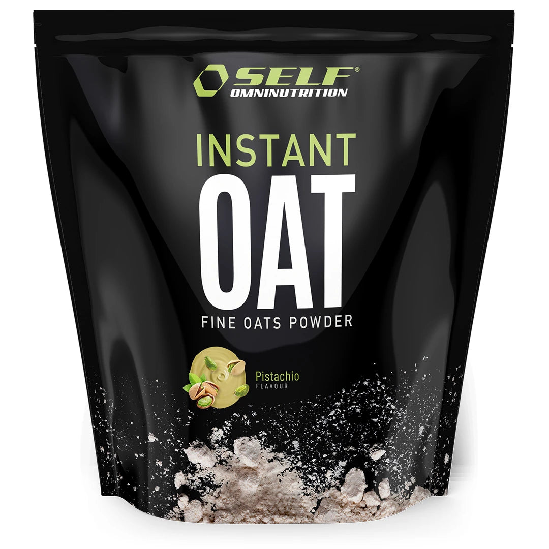 Self Omninutrition Instant Oat 1 kg havremel i en svart pose med grønne detaljer for smaken Pistachio., bilde 12 av 14