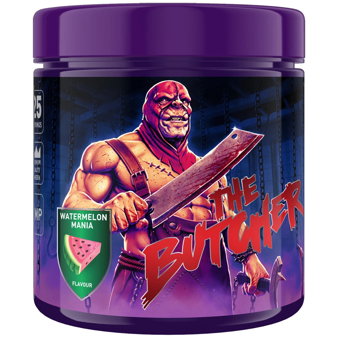Swedish Supplements The Butcher 425 g PWO i en lilla boks for smaken Watermelon Mania., bilde 5 av 5
