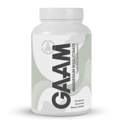 GAAM Magnesium Bisglycinate 90 caps i en vit burk med ljusgröna och grå detaljer på etiketten.