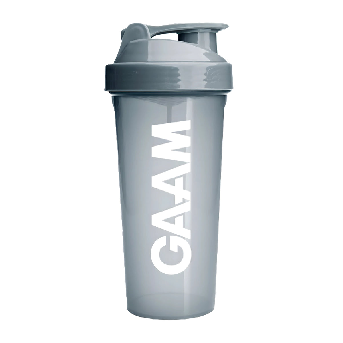 GAAM Shaker 800 ml i grå transparent utførelse med hvit logo og grått lokk., bilde 1 av 5