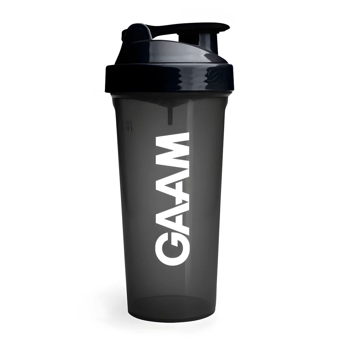GAAM Shaker 800 ml i svart, halvtransparent design med svart skrukork og hvit logo., bilde 5 av 5