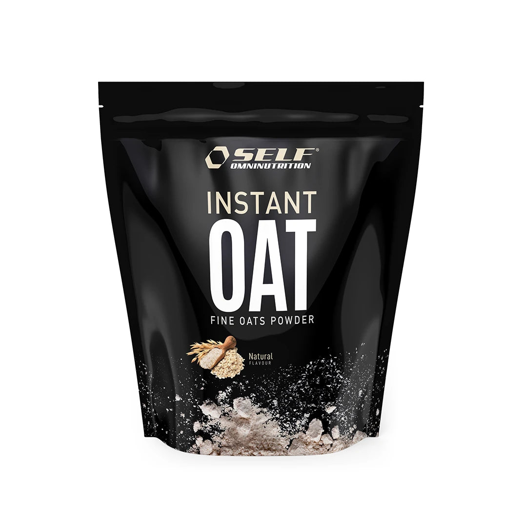 Self Omninutrition Instant Oat 1 kg hurtiggrøt i en svart pose med hvit tekst og naturell smak.