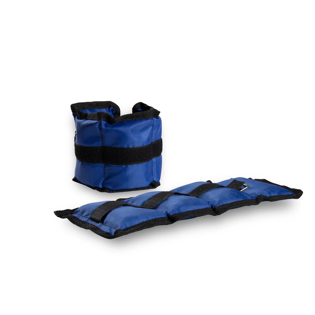 Virtufit Ankle/Wrist Weights 2 x 1 kg, blå håndledds- og ankelvekter i slitesterk nylon med svarte borrelåser.