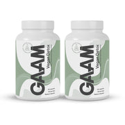 2 x GAAM Vegan Detox 60 caps i två vita burkar med grönt mönster och svart text.