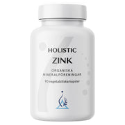 Holistic Zink 25 mg 90 caps zinktillskott förpackad i en stilren vit burk.