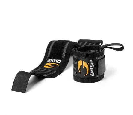 GASP Hardcore Wrist Wraps Black/Grey er svarte og grå håndleddsbind i elastisk vev for tunge løft.